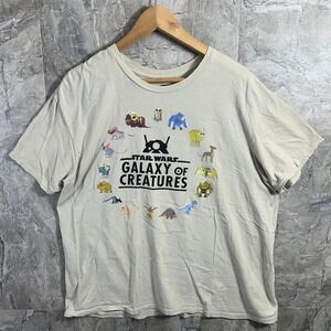 Star Wars Galaxy of Creatures cream cotton t-shirt Size XL #starwars